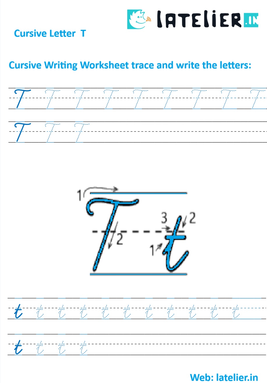 How to Practicing in cursive letter T