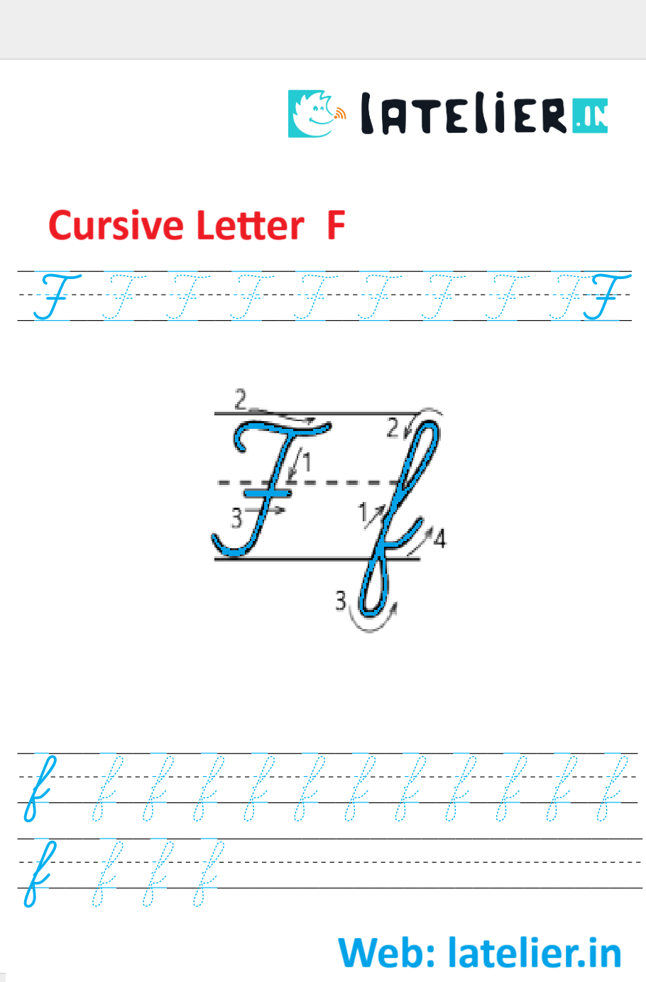 f in cursive