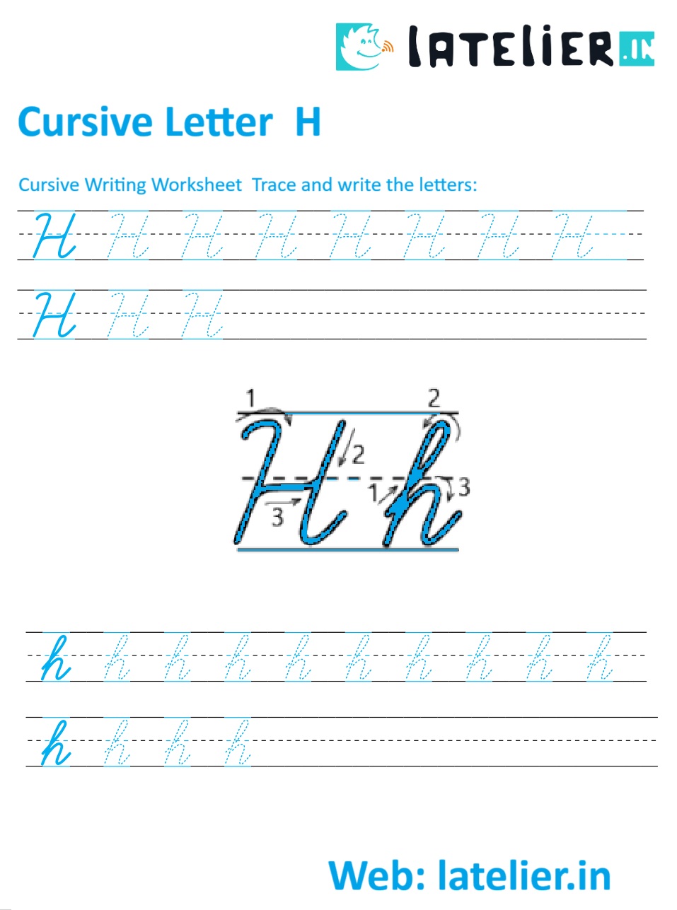 Cursive H: How to Write the Letter H